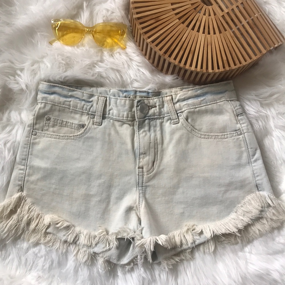 Free people raw hem shark bite short